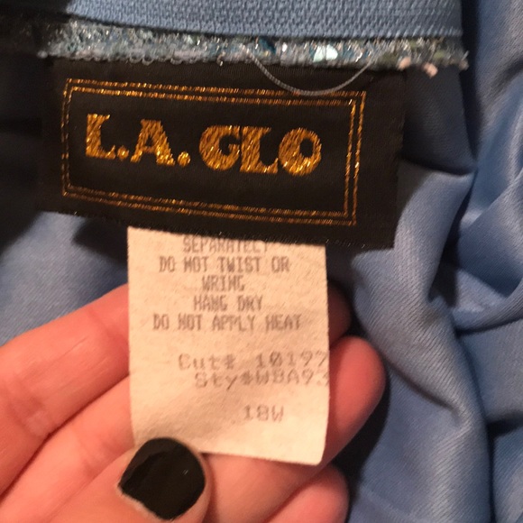 Blue sequin Mermaid Gown - Picture 6 of 7